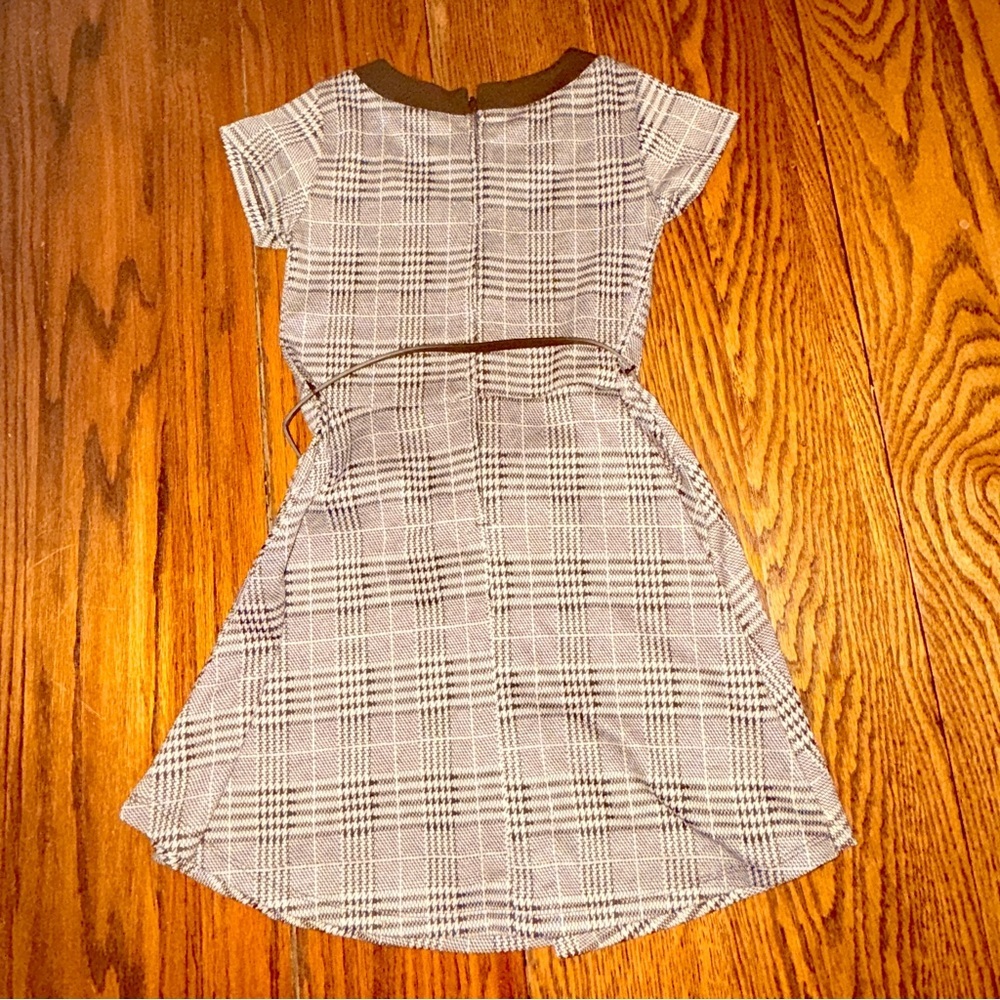 The Childrens Place NWT Girls Plaid Short Sleeve Dress Sz 6x/7 Black & White DU - Picture 6 of 7